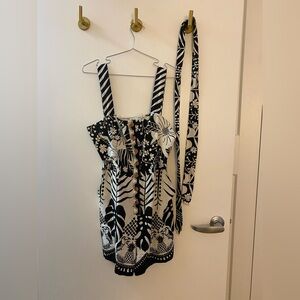 Rachel Zoe Black and White Patterned Skirt